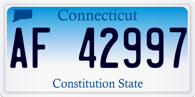 CT license plate AF42997