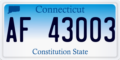 CT license plate AF43003