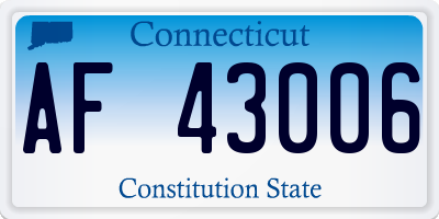 CT license plate AF43006