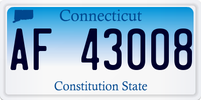 CT license plate AF43008
