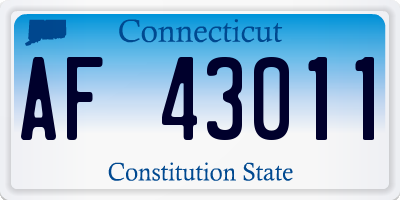 CT license plate AF43011
