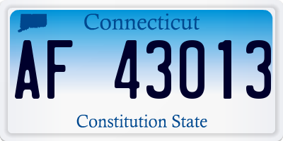CT license plate AF43013