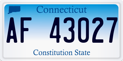 CT license plate AF43027