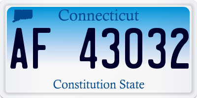 CT license plate AF43032
