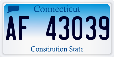 CT license plate AF43039