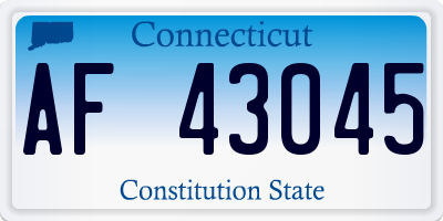 CT license plate AF43045