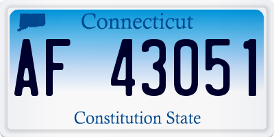 CT license plate AF43051