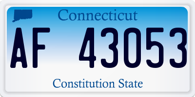 CT license plate AF43053