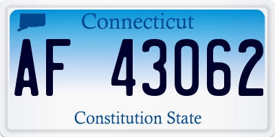 CT license plate AF43062
