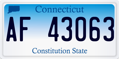 CT license plate AF43063