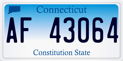 CT license plate AF43064