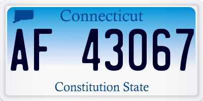CT license plate AF43067