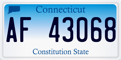 CT license plate AF43068