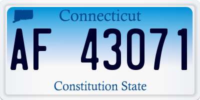 CT license plate AF43071