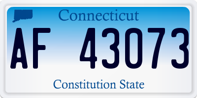 CT license plate AF43073