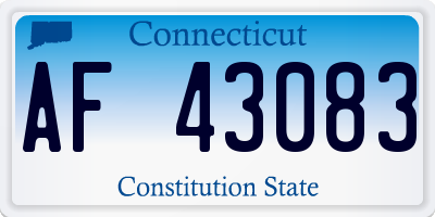 CT license plate AF43083