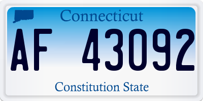 CT license plate AF43092