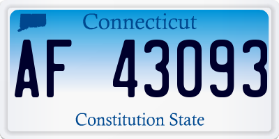 CT license plate AF43093
