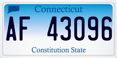 CT license plate AF43096