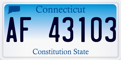 CT license plate AF43103