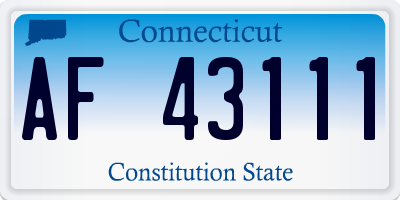 CT license plate AF43111