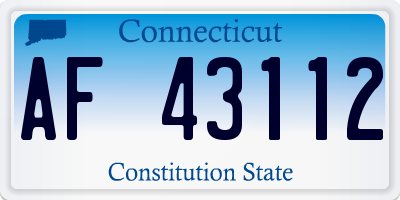 CT license plate AF43112
