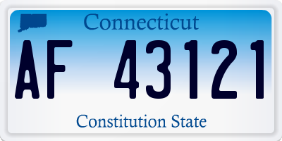 CT license plate AF43121