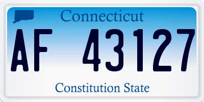 CT license plate AF43127