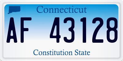 CT license plate AF43128
