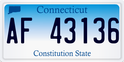 CT license plate AF43136