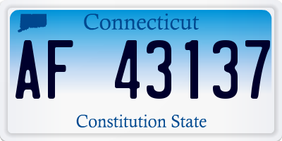 CT license plate AF43137