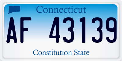 CT license plate AF43139