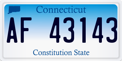 CT license plate AF43143