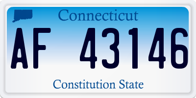 CT license plate AF43146