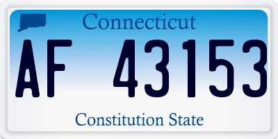CT license plate AF43153