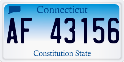 CT license plate AF43156