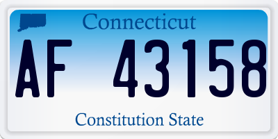 CT license plate AF43158