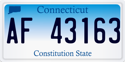 CT license plate AF43163