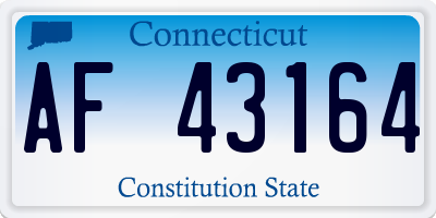 CT license plate AF43164