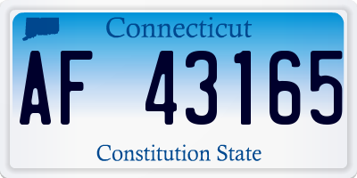 CT license plate AF43165