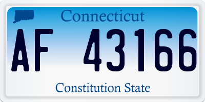 CT license plate AF43166