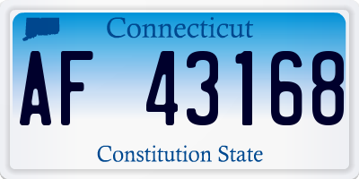 CT license plate AF43168