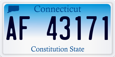 CT license plate AF43171