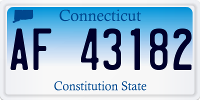 CT license plate AF43182