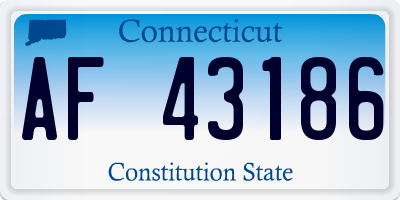 CT license plate AF43186