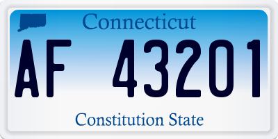 CT license plate AF43201