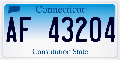 CT license plate AF43204
