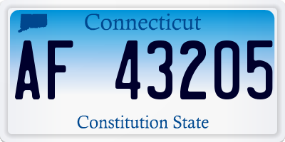 CT license plate AF43205