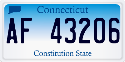 CT license plate AF43206