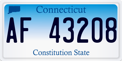 CT license plate AF43208